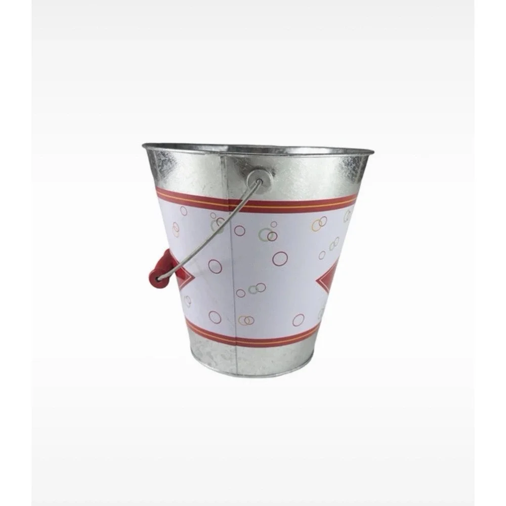 Coca-Cola Galvanized Metal Ice Bucket Party Beverage Tub Red Handle 8